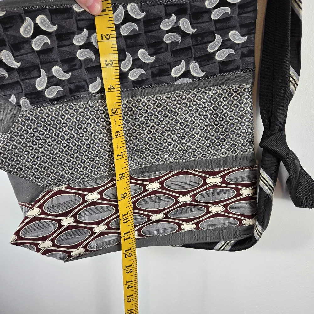 Handmade Upcycled Neck Tie Cross Body Purse Bag Satchel One Woman Studio